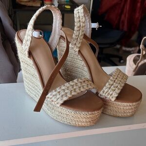 Stylish Tan Wedge Sandals